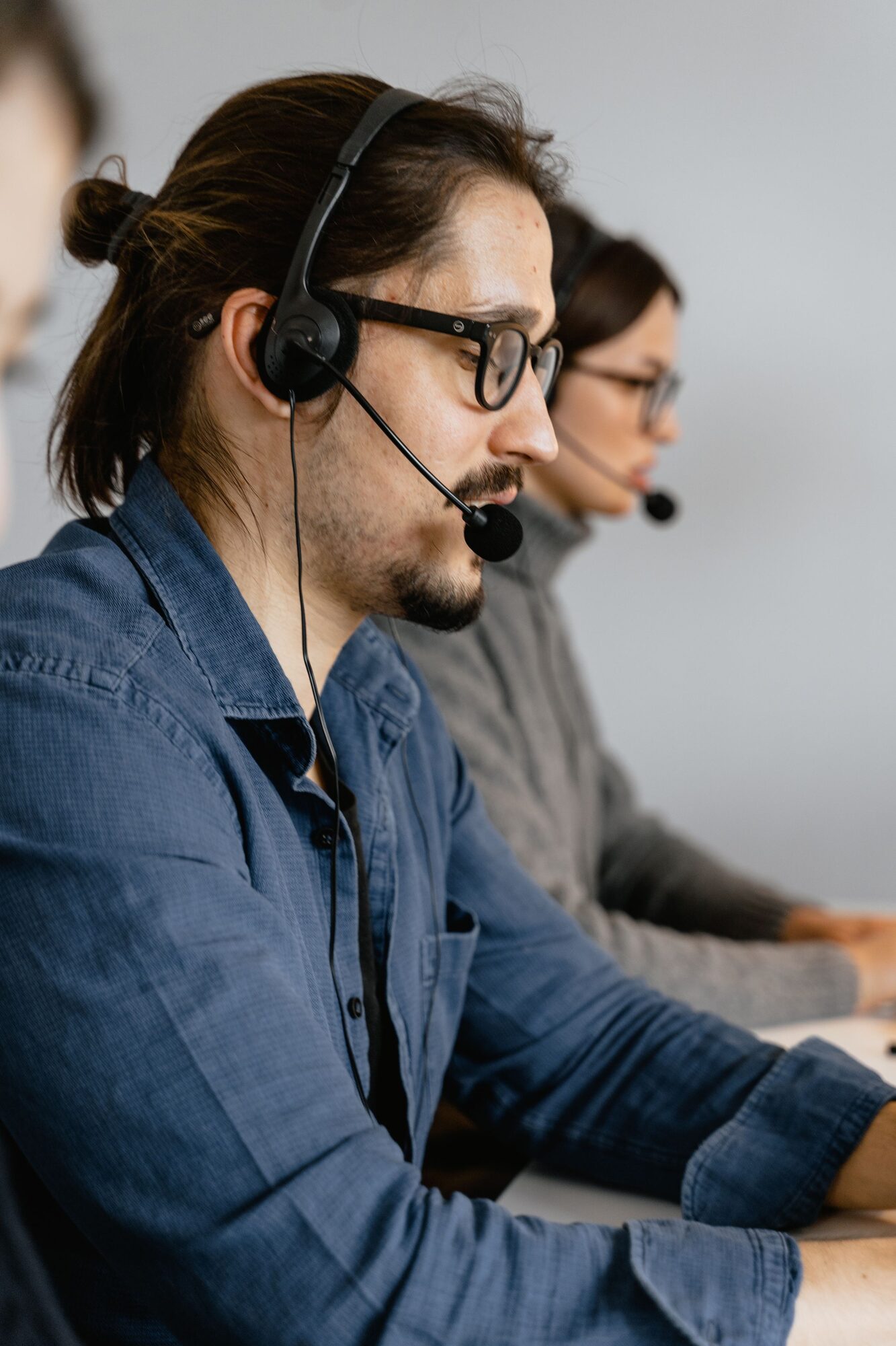 Licensed insurance agent on a live transfer call